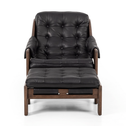 Halston Chair w/ Ottoman - Heirloom Black