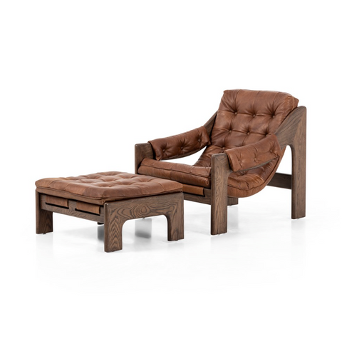 Halston Chair w/ Ottoman - Heirloom Sienna