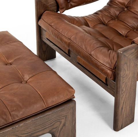 Halston Chair w/ Ottoman - Heirloom Sienna