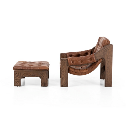 Halston Chair w/ Ottoman - Heirloom Sienna