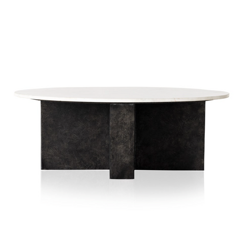 Terrell Round Coffee Table-Polished Marble