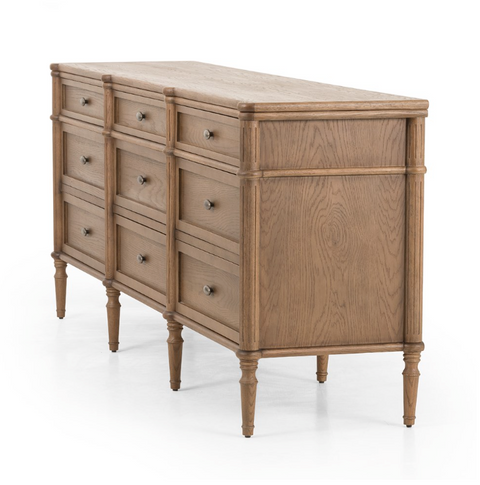 Toulouse 9 Drawer Dresser - Toasted Oak