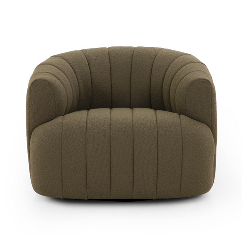 Elliana Swivel Chair - Fiqa Boucle Olive