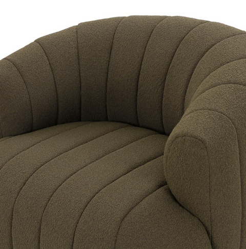 Elliana Swivel Chair - Fiqa Boucle Olive