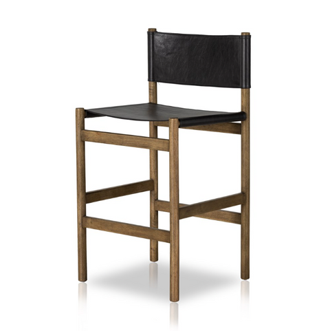 Kena Counter Stool- Sonoma Black w/ Solid Parawood