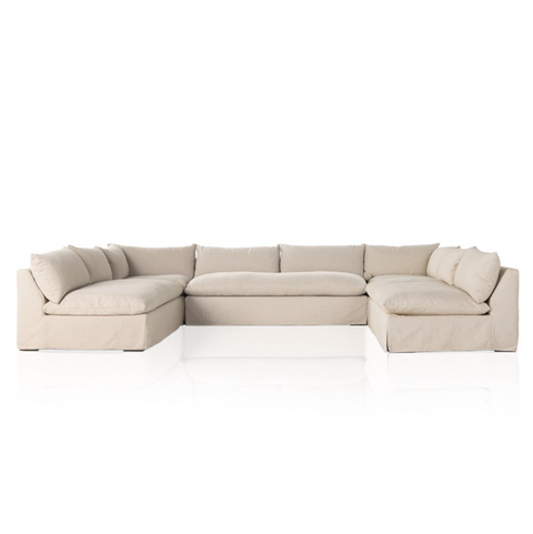Grant Slipcover 5Pc Sectional 154"- Antwerp Natural