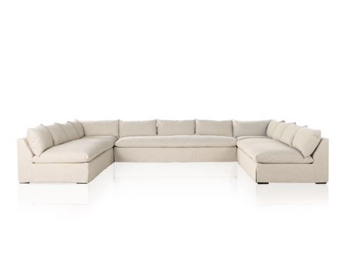 Grant Slipcover 5Pc Sectional 174"- Antwerp Natural