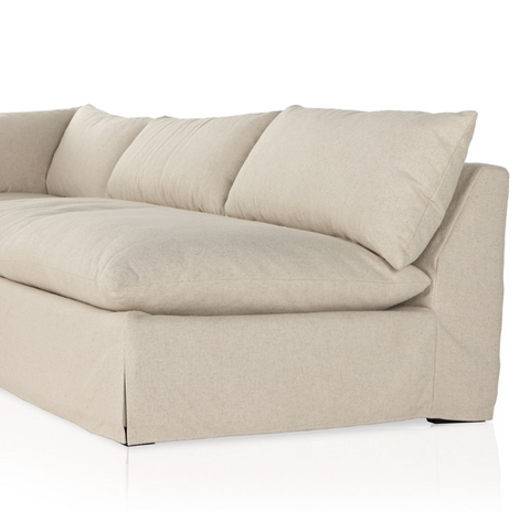 Grant Slipcover 3Pc Sectional 114"- Antwerp Natural