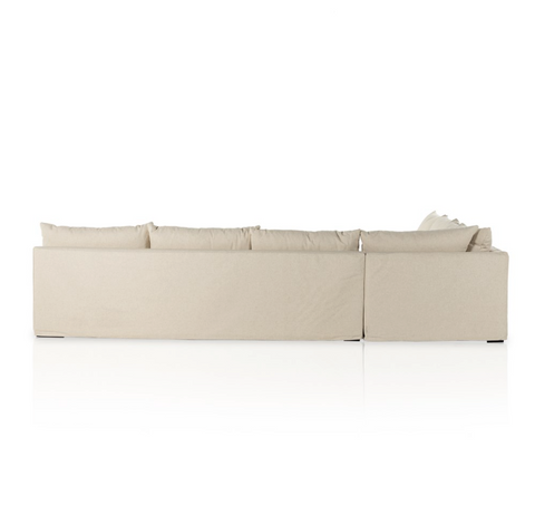 Grant Slipcover 3Pc Sectional 134"- Antwerp Natural