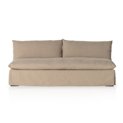 Grant Slipcover Armless Sofa 74" - Antwerp Taupe