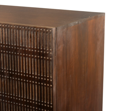 Kelby Bar Cabinet-Carved Vintage Brown