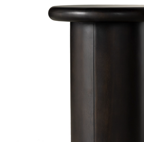 Zach End Table-Charcoal Parawood Solid