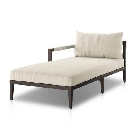 Sherwood LAF Sectional Chaise-Bronze/Fiqa Boucle Cream