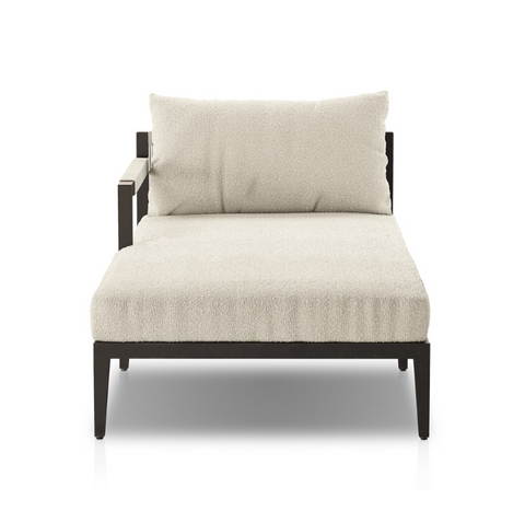 Sherwood LAF Sectional Chaise-Bronze/Fiqa Boucle Cream