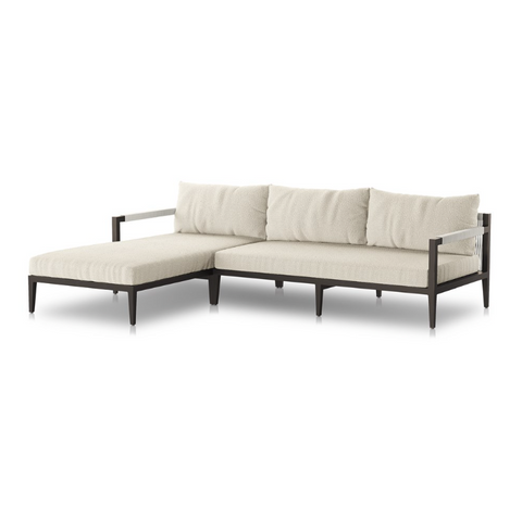 Sherwood 2Pc Sectional LAF Chaise-Bronze/Fiqa Boucle Cream