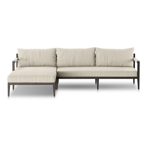 Sherwood 2Pc Sectional LAF Chaise-Bronze/Fiqa Boucle Cream