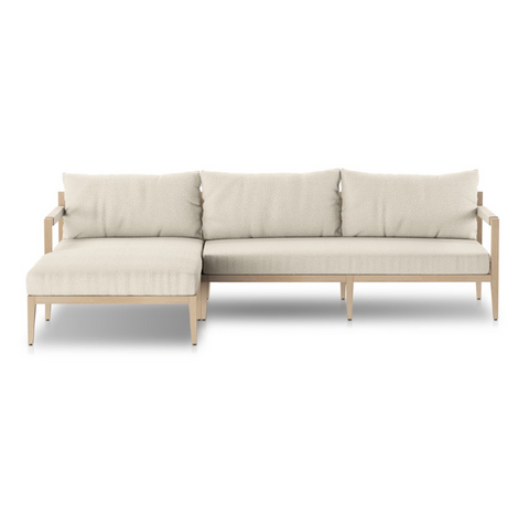 Sherwood 2Pc Sectional LAF Chaise-Brown/Fiqa Boucle Cream