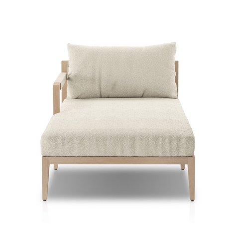 Sherwood LAF Sectional Chaise-Brown/Fiqa Boucle Cream