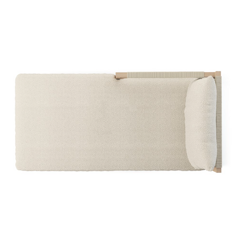 Sherwood LAF Sectional Chaise-Brown/Fiqa Boucle Cream