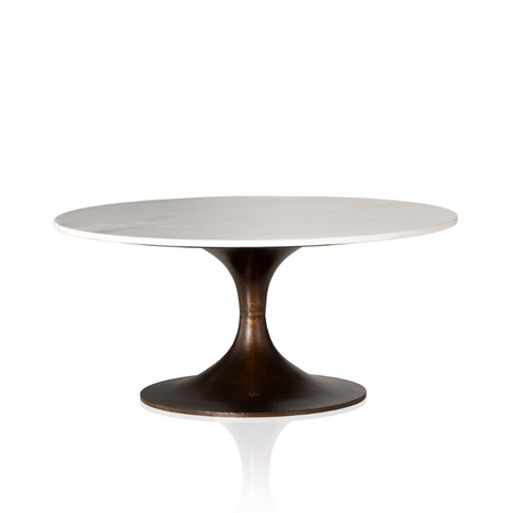 Simone Round Coffee Table-Polished White