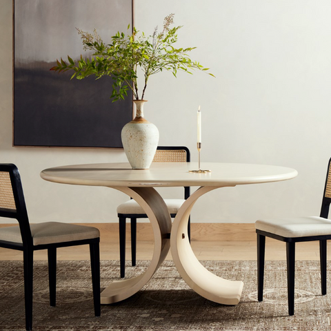 Zoia Dining Table - Ivory Mahogany Veneer