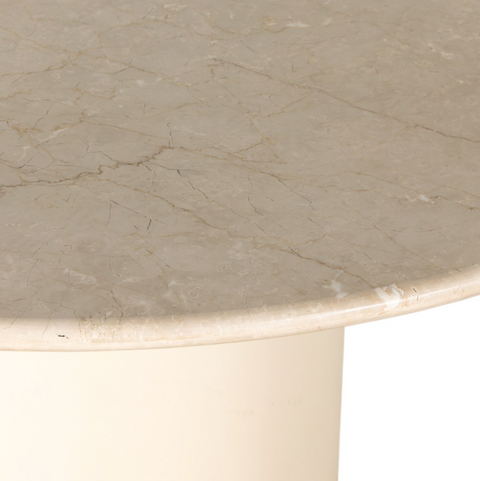 Belle Round Dining Table,60" - Cream Marble