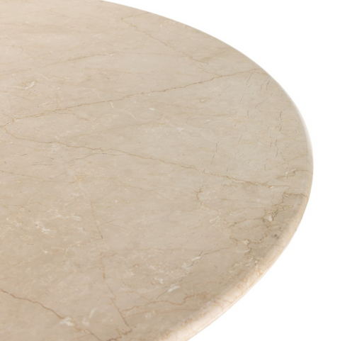 Belle Round Dining Table,60" - Cream Marble