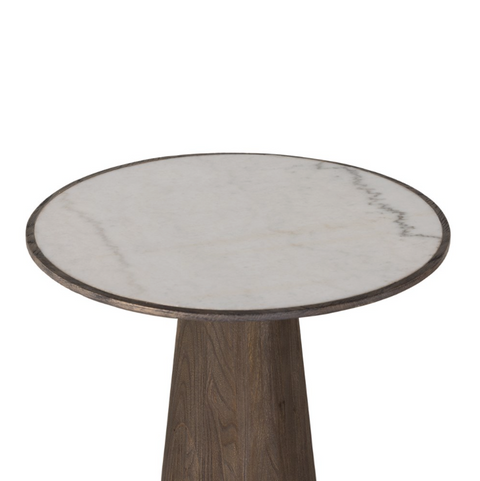Skye End Table-White Marble