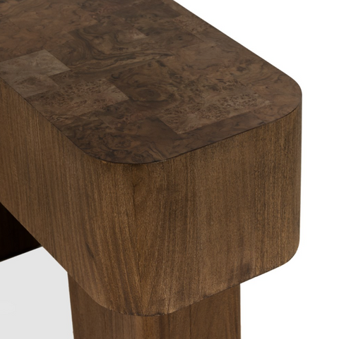Blanco Console Table-Warm Umber Burl