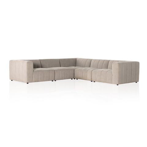 Langham Channeled 5Pc Sectional - Napa Sandstone
