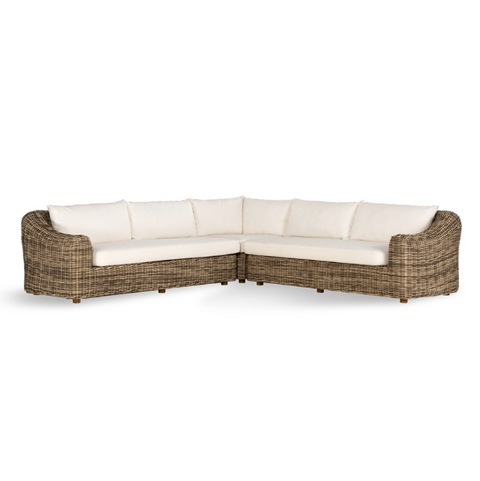 Messina Outdoor 3Pc Sectional- Natural Ivory