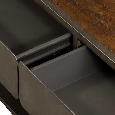 Rustic Reclaimed Console Table - Antique Zinc