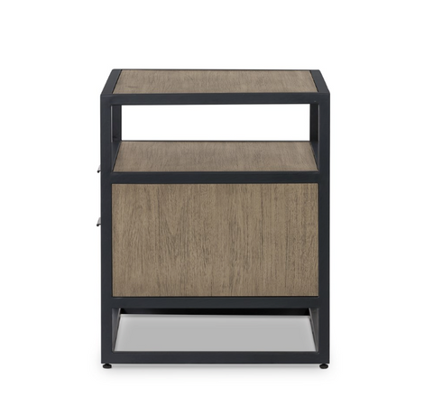 Oxford 2 Drawer Nightstand- Brushed Charcoal