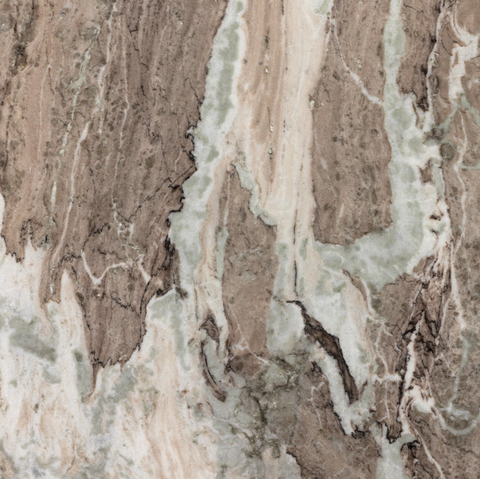 Felix Nightstand- Antique Brass w/ Canyon Marble