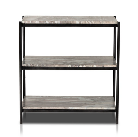 Felix Nightstand- Hammered Grey w/ Clear Powder Coat