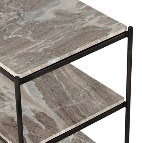 Felix Nightstand- Hammered Grey w/ Clear Powder Coat