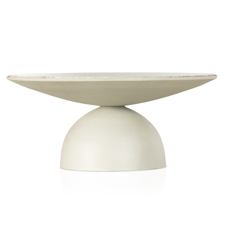 Corbett Coffee Table - Textured Matte White – LIVING.KY