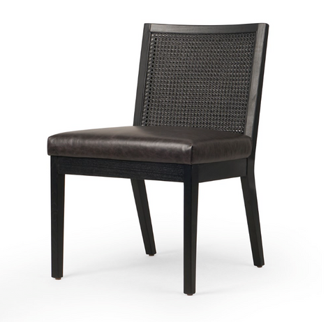 Antonia Cane Armless Dining Chair-Ebony Sonoma Black