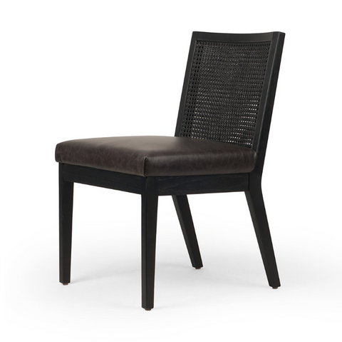 Antonia Cane Armless Dining Chair-Ebony Sonoma Black