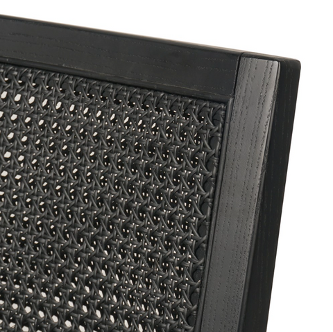 Antonia Cane Armless Dining Chair-Ebony Sonoma Black