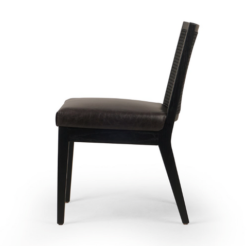 Antonia Cane Armless Dining Chair-Ebony Sonoma Black