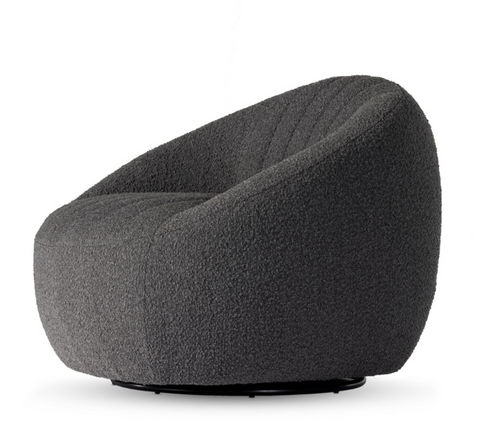 Audie Swivel Chair-Knoll Charcoal