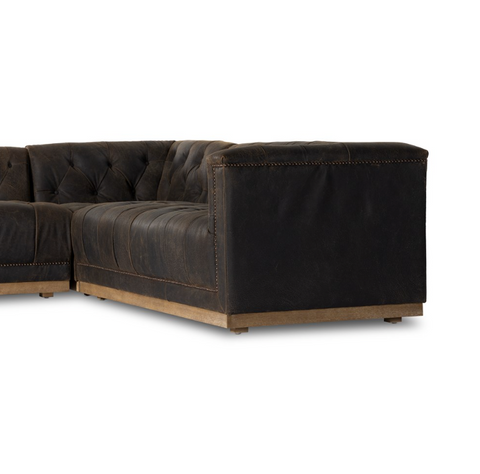 Maxx 3Pc Sectional -101"-  Destroyed Black