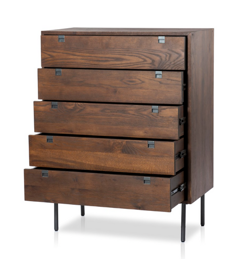Carlisle 5 Drawer Dresser- Russet Oak