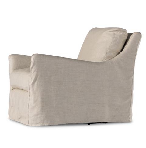 Monette Slipcover Swivel Chair - Brussels Natural