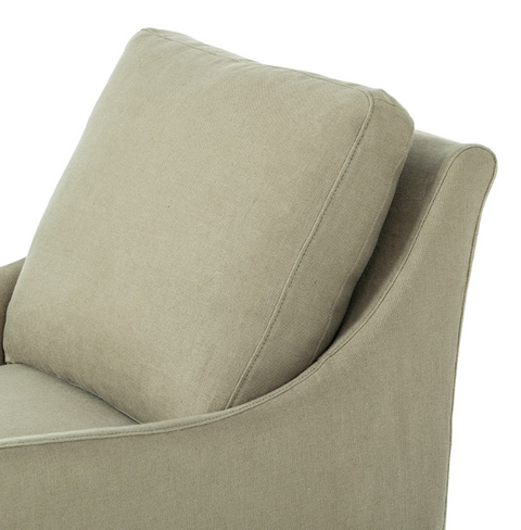 Monette Slipcover Swivel Chair - Brussels Khaki