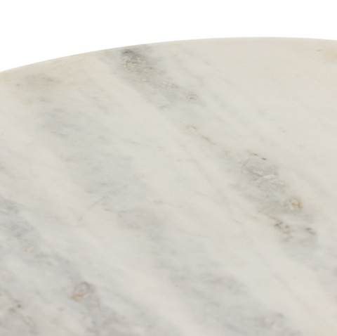 Oranda End Table-Polished White Marble