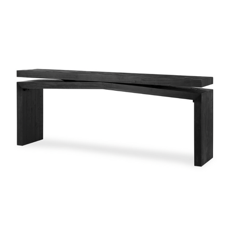 Matthes Reclaimed Pine Console Table - Aged Black Pine