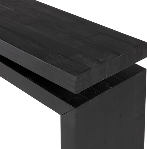Matthes Reclaimed Pine Console Table - Aged Black Pine