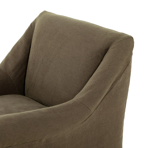 Bridges Slipcover Dining Armchair - Brussels Coffee